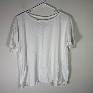 People of Leisure White Recycled Cotton Boxy Short Sleeve Tee Size M